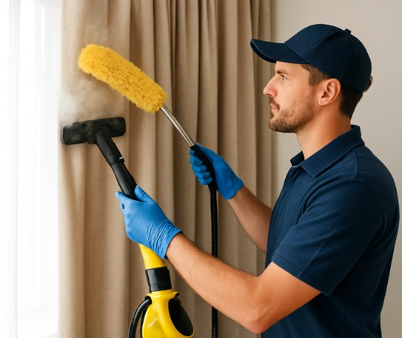 Trusted blind cleaning technician Matty Curtain Cleaning mount-samson QLD